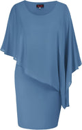 Stylish Women's Chiffon Overlay Cape Dress for Elegant Occasions