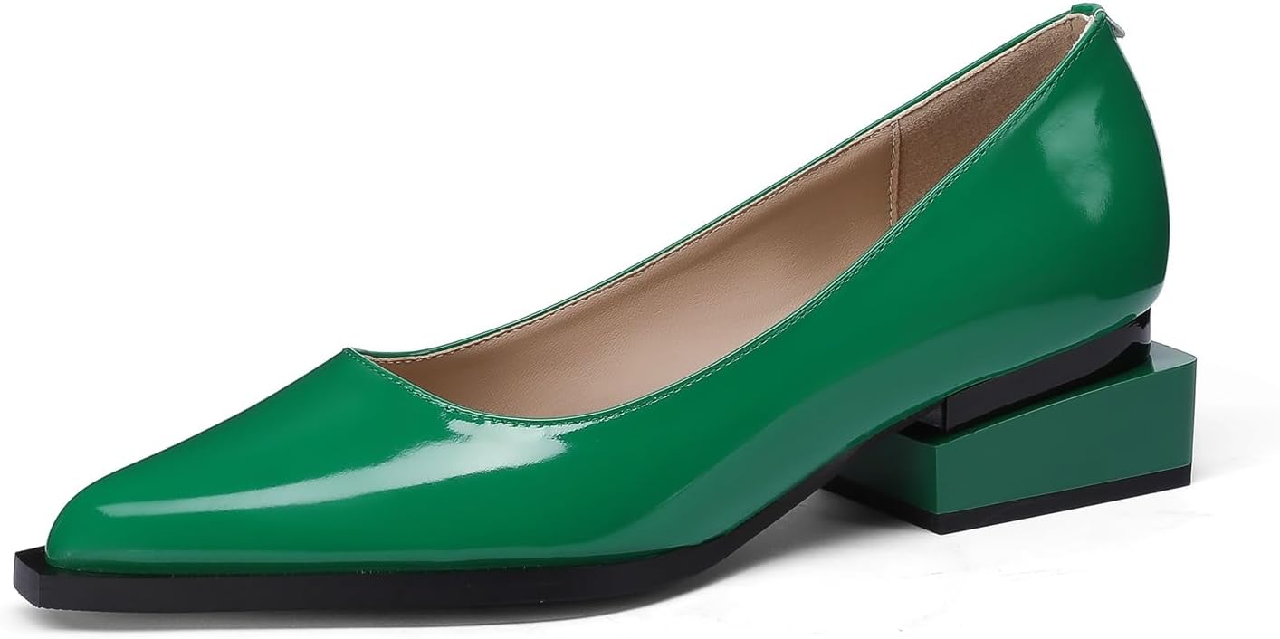Elegant Dressy Womens Pumps with Low Chunky Heel Design