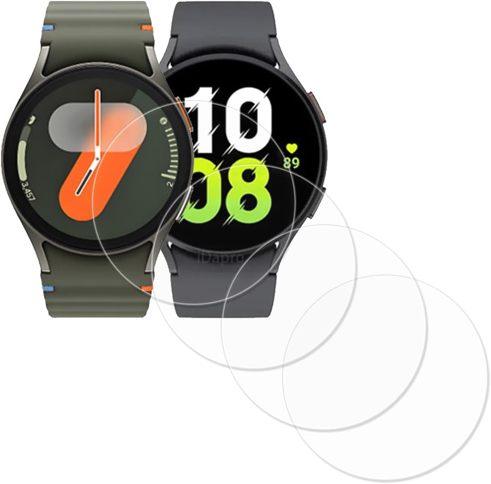 4 Pack 9H Tempered Glass Screen Protectors for SAMSUNG Galaxy Watches, iDaPro
