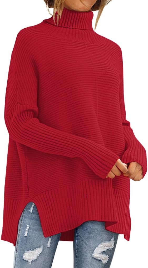 LILLUSORY Women's Oversized Turtleneck Sweater for Fall Style
