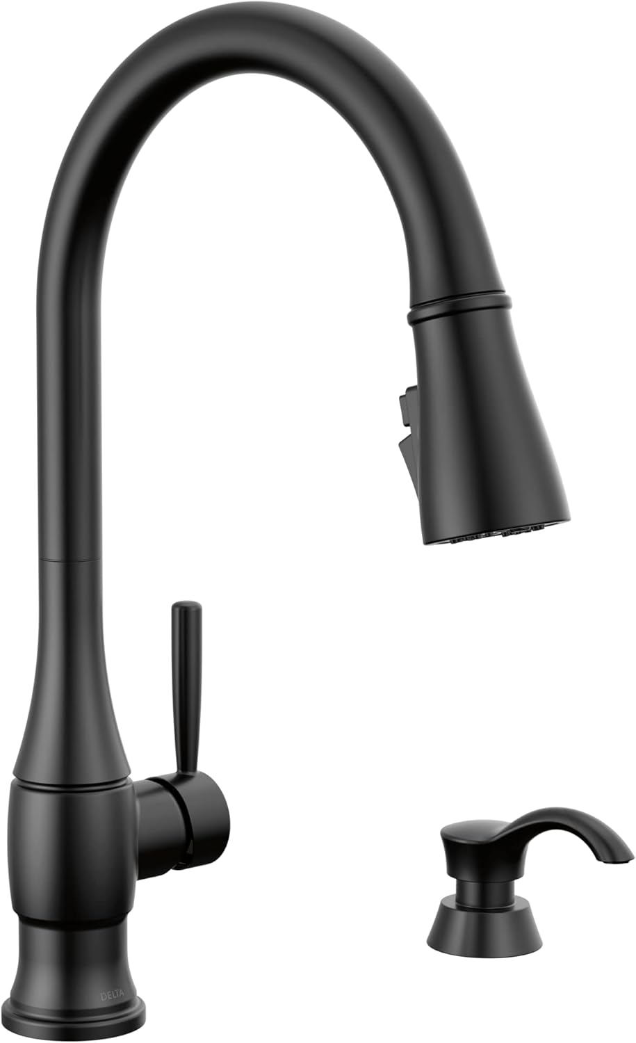 Delta Hazelwood Matte Black Kitchen Faucet with Pull Down Sprayer