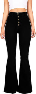 KDF High Waisted Flare Jeans for Women - Flattering Bell Bottoms