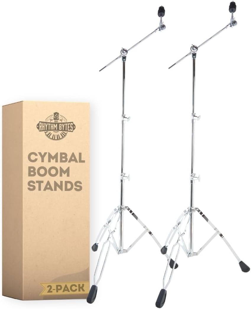 Rhythm Bytes Boom Cymbal Stands 2 Pack for Heavy Rides