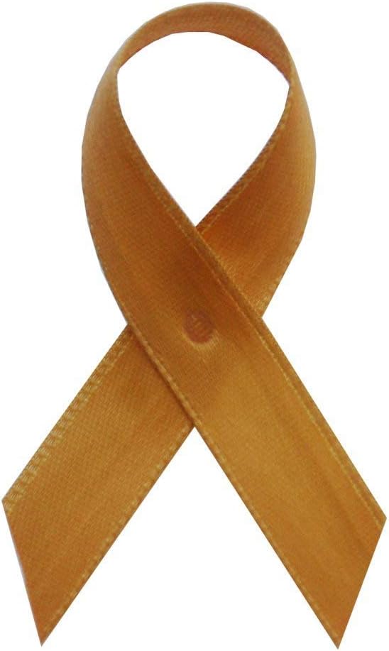 American Made 250 Gold Leaf Satin Awareness Ribbons for Causes