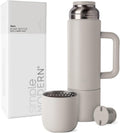36oz Insulated Hot Beverage Bottle with Two Mugs - Travel Thermos