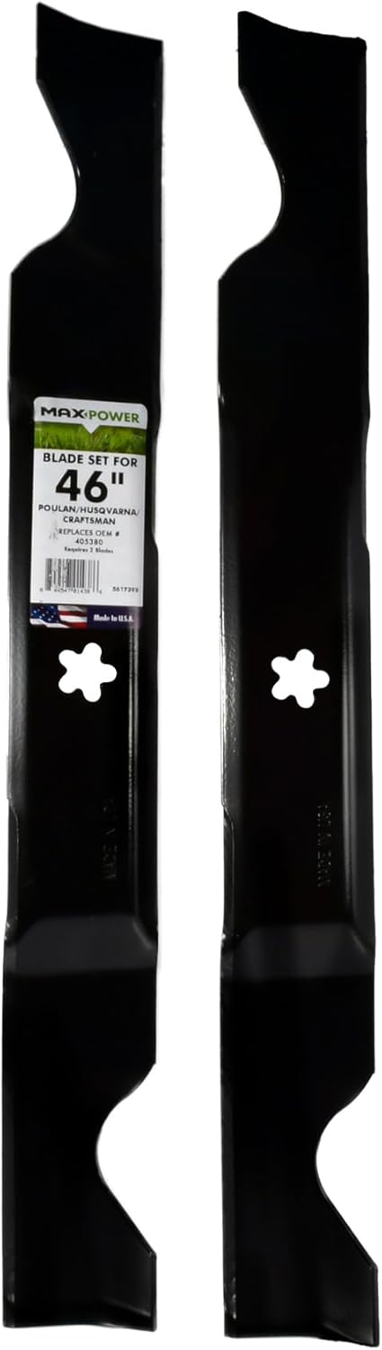 2 Blade Set for 46 in Cut Craftsman Husqvarna Poulan Mowers