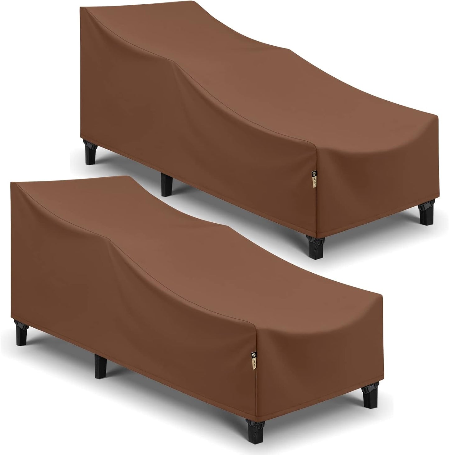 Waterproof Outdoor Chaise Covers, Weatherproof Patio Furniture, Pack of 2, 84 Brown