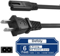 6FT 2 Prong AC Power Cord Cable Compatible with Samsung LG TCL Sony