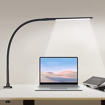 YOUKOYI LED Desk Lamp with Clamp for Home and Office Use