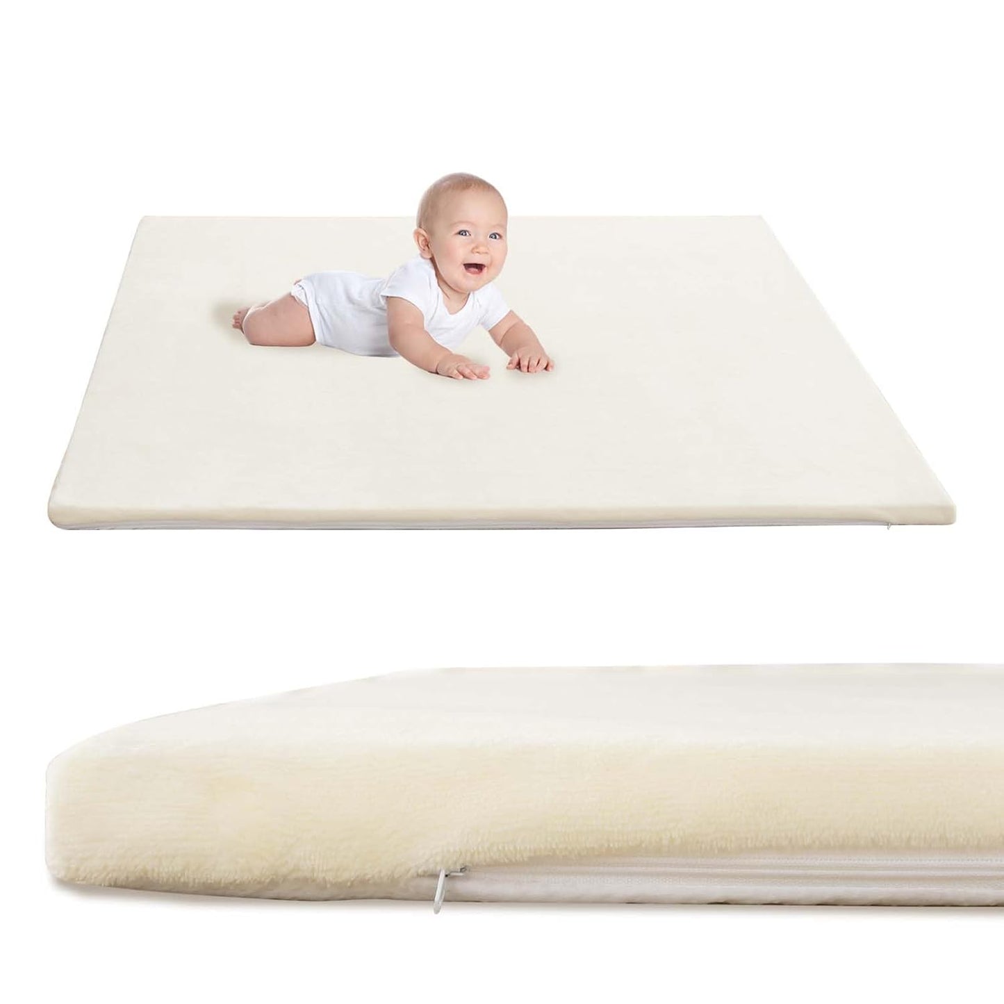 Baby Play Mat for Floor, Soft Foam Playpen Mat for Tummy Time