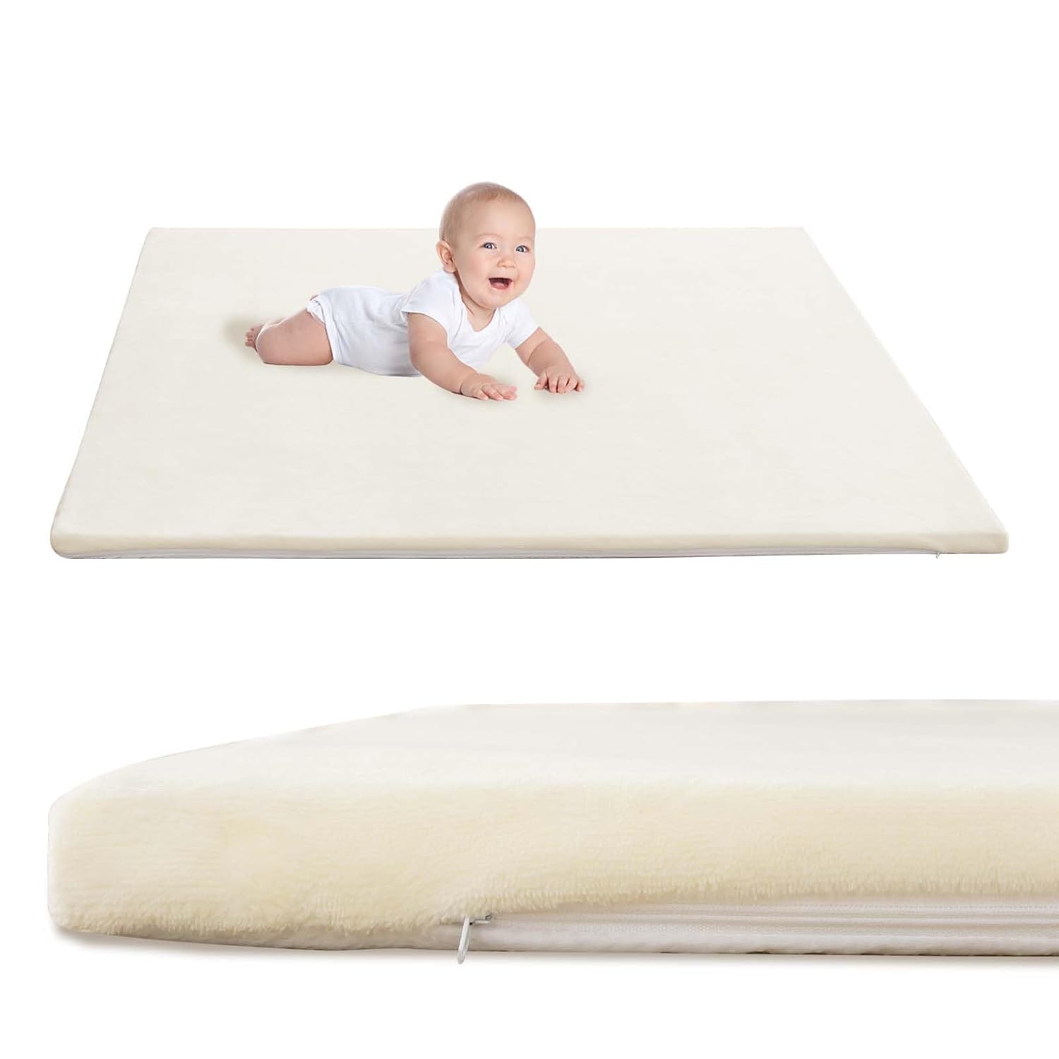 Baby Play Mat for Floor, Soft Foam Playpen Mat for Tummy Time