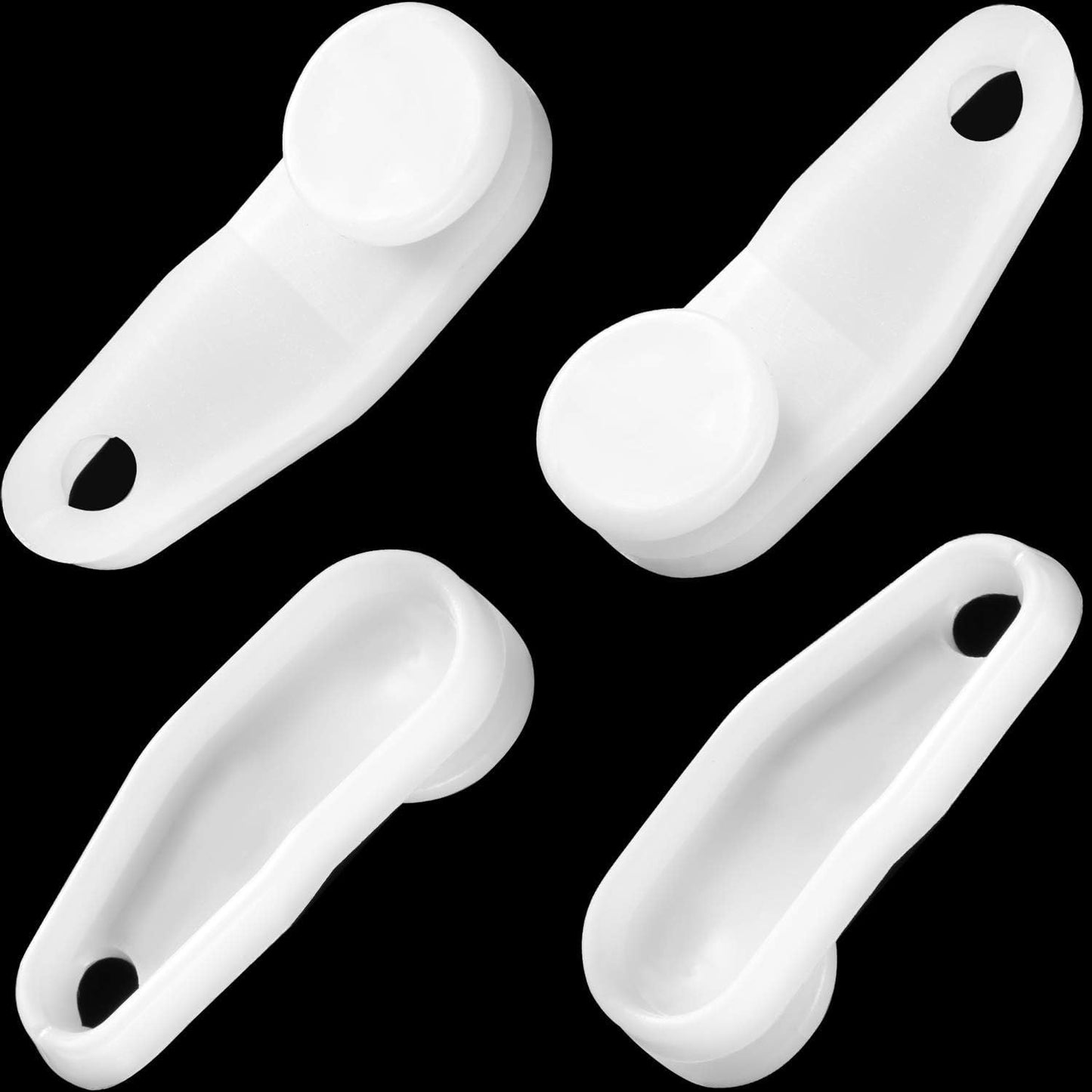 Pangda 50 White Plastic Curtain Track Glider Hooks - Effortless Window and Shower Curtain Sliding