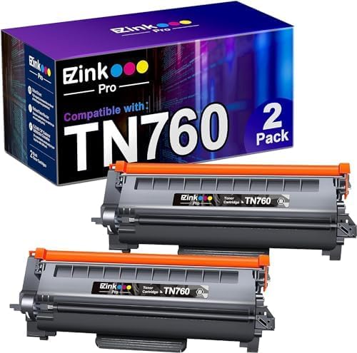 High-Performance TN-760 Toner for Brother Printers - 2 Pack