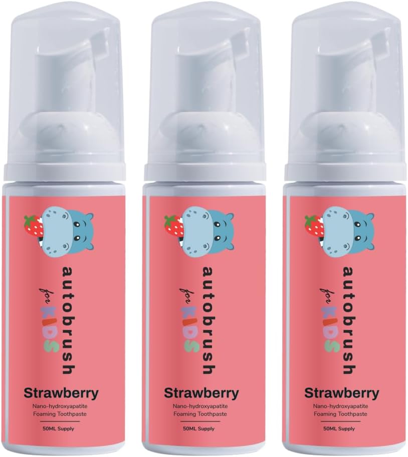 autobrush Fluoride-Free Foaming Toothpaste for Kids, 3 Pack