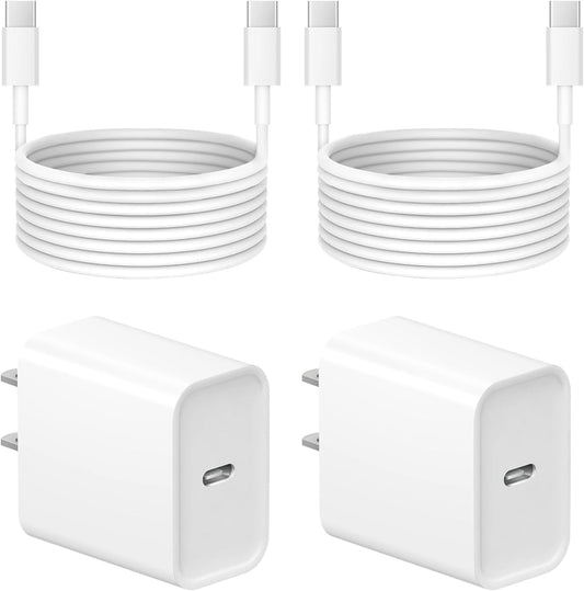 Fast Charge 2 Pack 20W USB C Wall Charger for iPhone 16/15 Pro - ONXROM