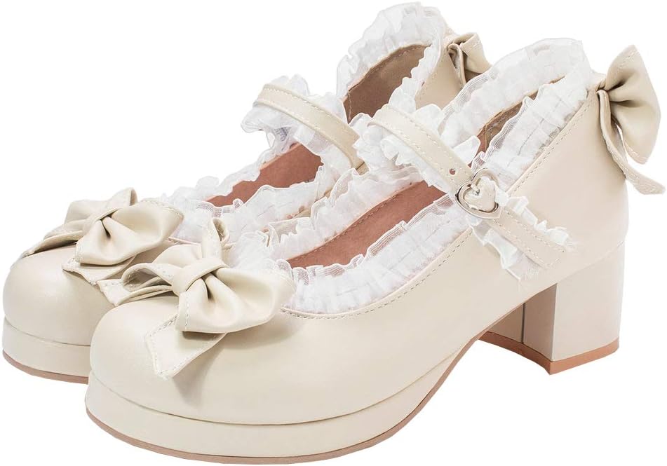 LUXMAX Kawaii Mid Block Heel Mary Jane Pumps for Every Occasion