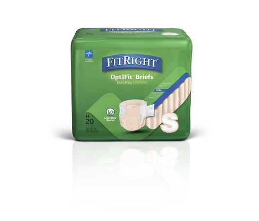 Medline FitRight Ultra Adult Diapers -Heavy Absorbency, Small - 80 Count
