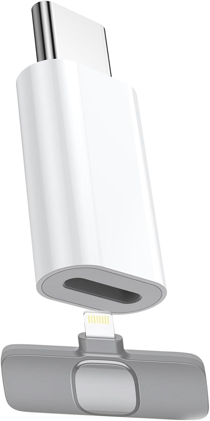Fidioto Type C to Lightning Mic Adapter - Wireless Lavalier Connectivity