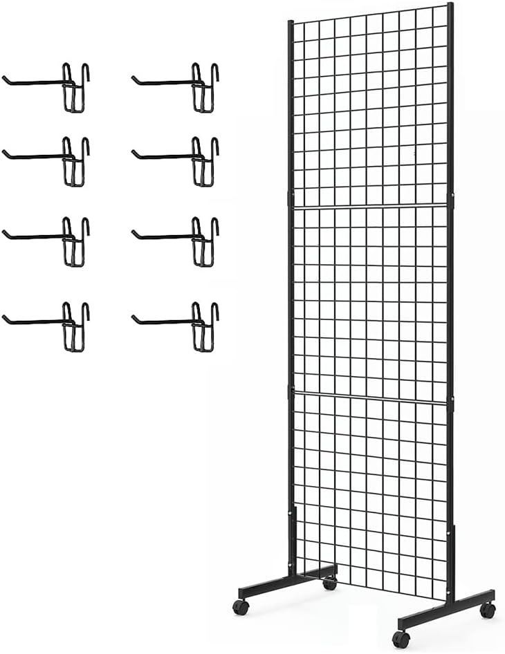 Gridwall Panels Stand with T-Base and Wheels for Display