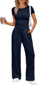 Trendy Queen 2 Piece Summer Sweatsuit Lounge Set - Soft Matching Set