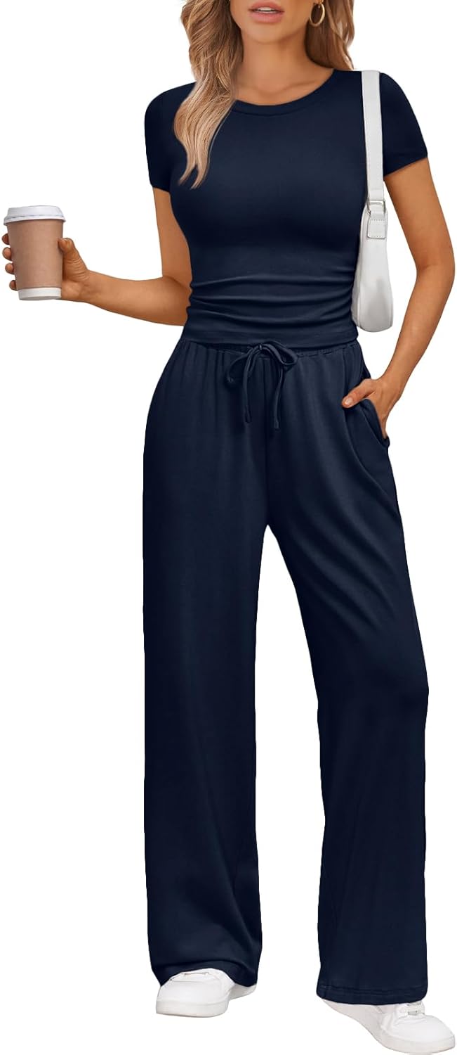Trendy Queen 2 Piece Matching Summer Sweatsuit Lounge Set