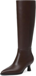 Knee High Boots Kitten Heel Pointed Toe - Comfortable All-Season