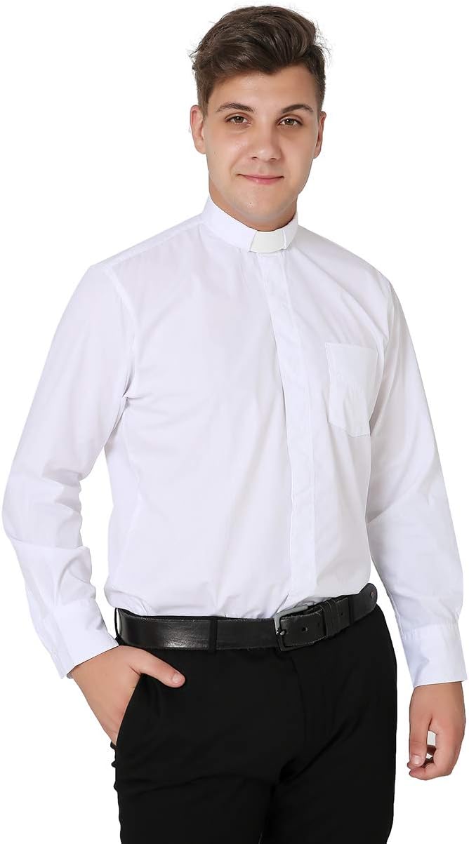 IvyRobes Mens Tab-Collar Long Sleeves Clergy Shirt Review