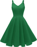1950s Retro Spaghetti Strap Cocktail Swing Dress - Flattering Fit cold
