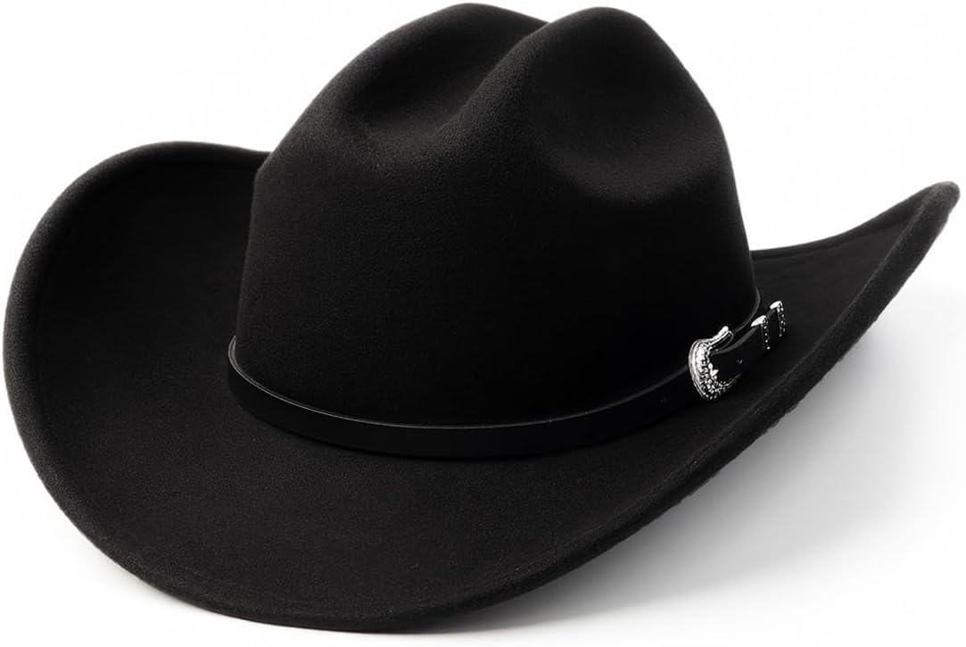 Zylioo Plus Size Felt Cowboy Hats for Men and Women - Stylish