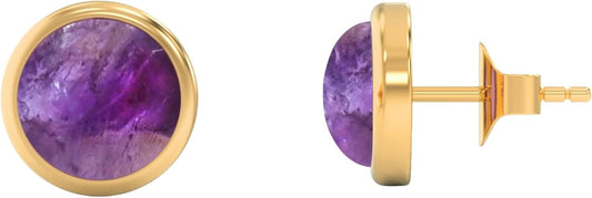 925 Sterling Silver Gemstone Stud Earrings for Women, Dainty Design