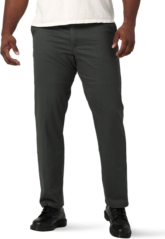 Lee Mens Big & Tall Extreme Motion Flat Front Straight Pants