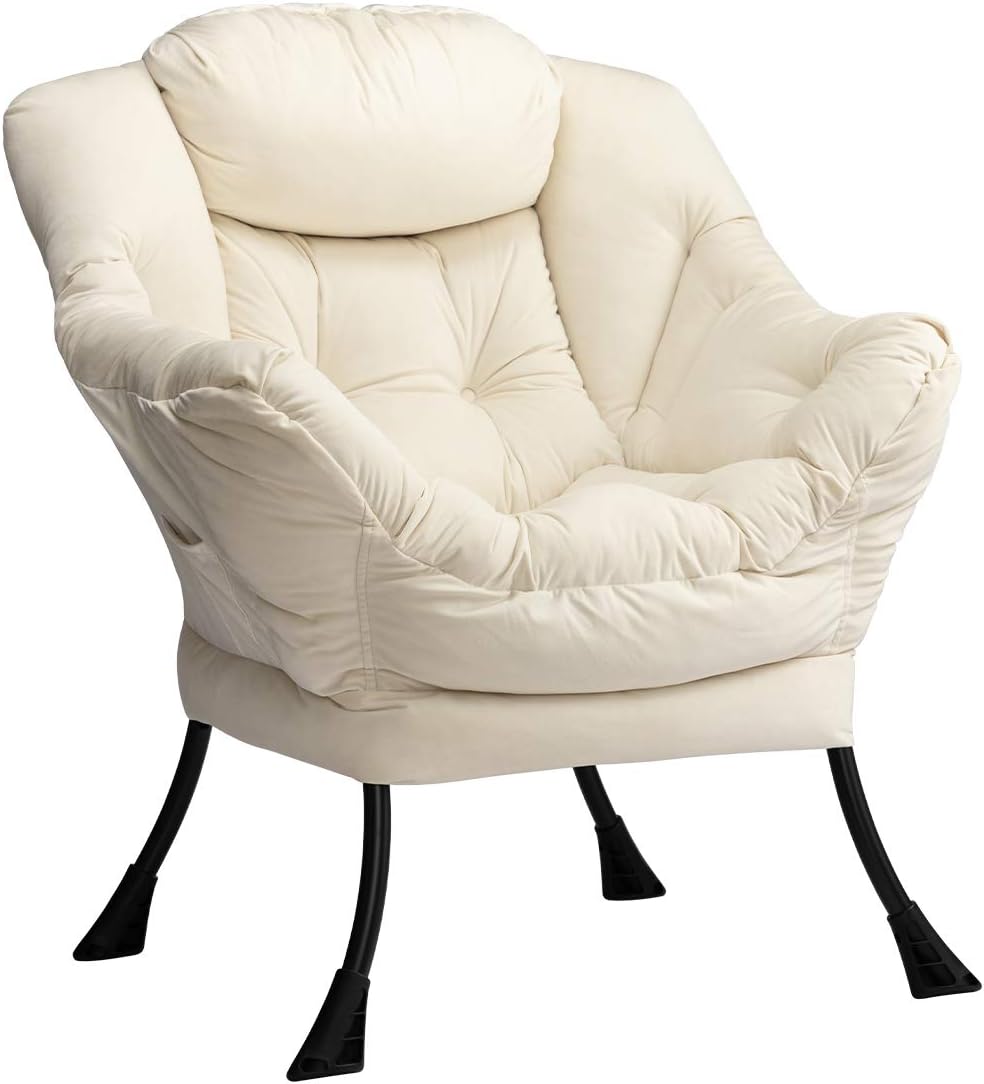HollyHOME Lazy Chair with Armrest and Side Pocket for Comfort