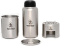 Stainless Steel 32oz Water Bottle Set with Cup and Stove Stand