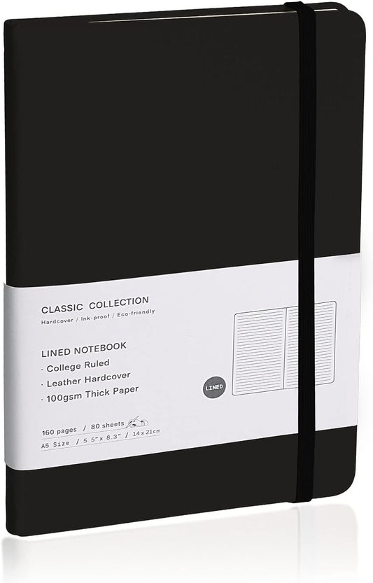 EMOMAS Deluxe Lined Journal - 160 Pages, Thick 100gsm Paper!