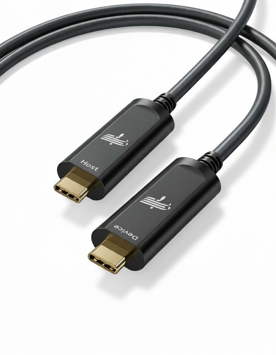 Fiber Optic USB C to USB C Cable 50ft for High Speed Data
