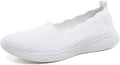 Puxowe Women's Lightweight Knit Slip-On Walking Flats - Breathable Fit