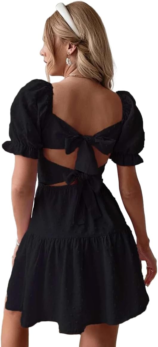 Narecte Summer Dresses for Women 2025: Tie Backless Mini Dress
