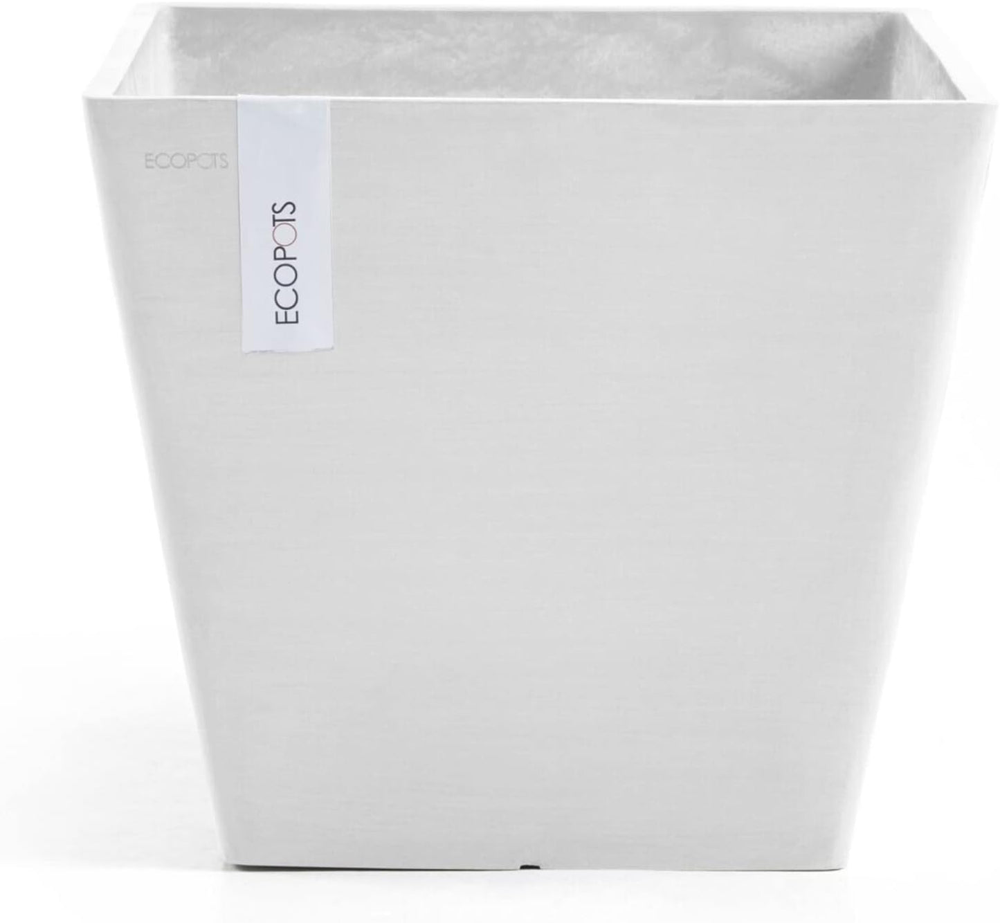 Ecopots Rotterdam Durable Modern Square Flower Planter, 12in
