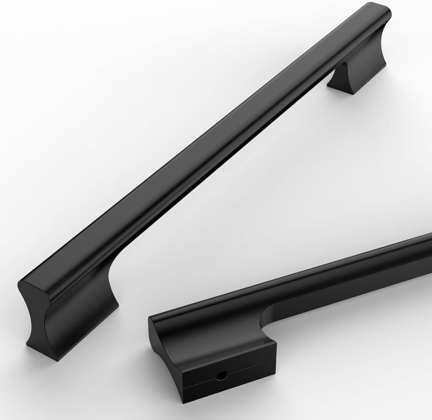 Matte Black Kitchen Cabinet Handles - 10 Pack Durable Pulls