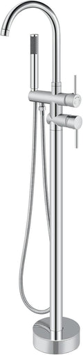 Floor Mount Bathtub Faucet Freestanding Tub Filler - High Flow Chrome