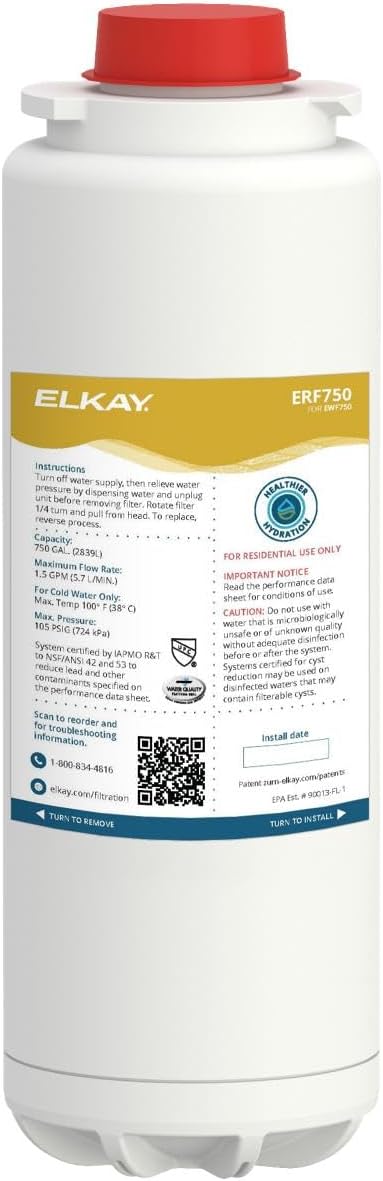 Elkay ERF750 WaterSentry Lead + Microplastics Filter for Home