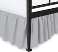 Ruffled Bed Skirt with Split Corners, Gathered Style - Light Grey 10in