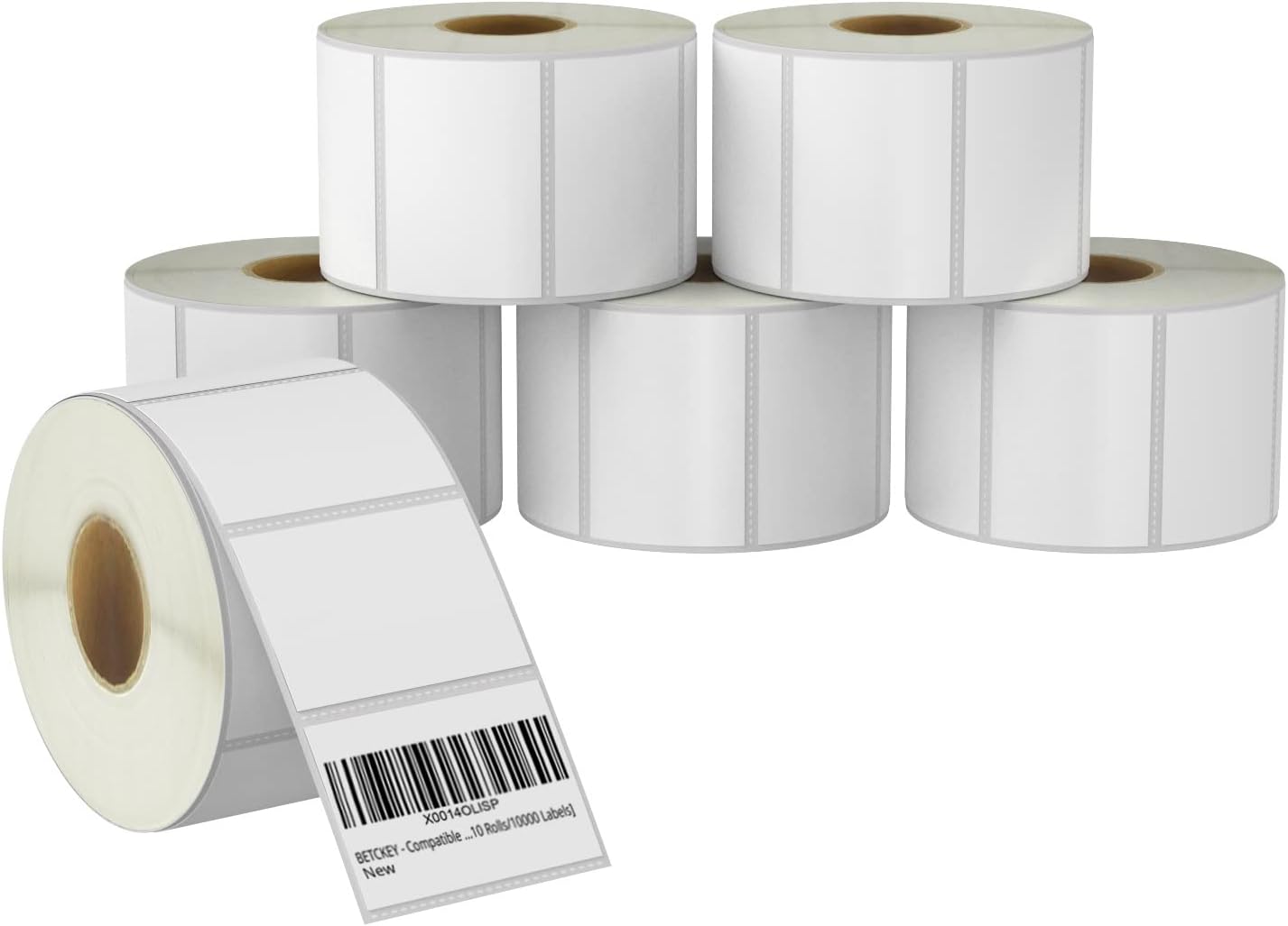 BETCKEY 3x2 Multipurpose Labels for Zebra & Rollo Printers - Premium Quality, 6 Rolls (4500 Labels)