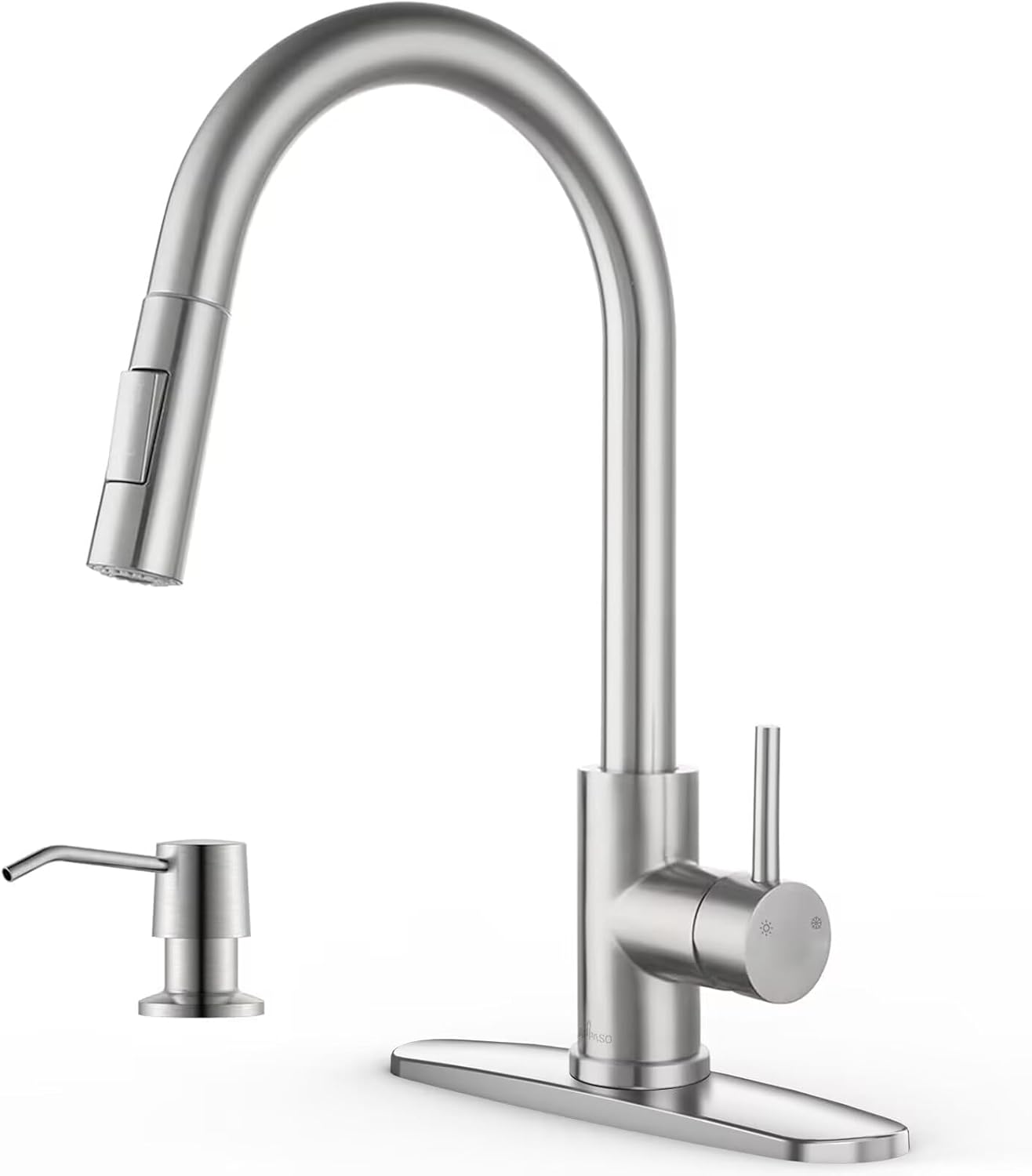 APPASO Kitchen Faucet with Soap Dispenser: Modern Brushed Nickel