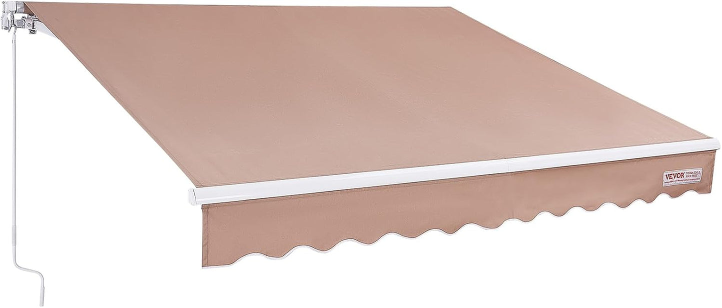 VEVOR 13x8 ft Manual Retractable Awning for Outdoor Shade