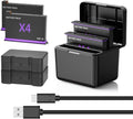 360 X4 Battery (2-Pack) with Fast Charger Hub - Extra 2500mAh Power