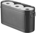 mDesign Large Steel Free Standing Toilet Paper Organizer - Holds 6