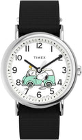 Timex Unisex Weekender 38mm Watch with Black Strap and White Dial