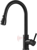 Matte Black Touchless Kitchen Faucet with Pull Down Sprayer