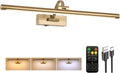 Picture Light Battery Operated with Remote, 3CCT Dimmable - Brass